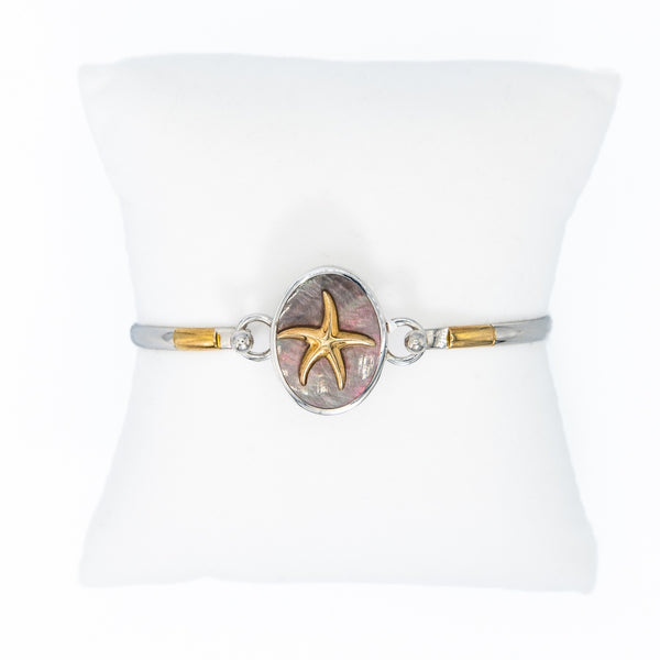 Kovel Two Tone Starfish On Oval MOP Oval Topper