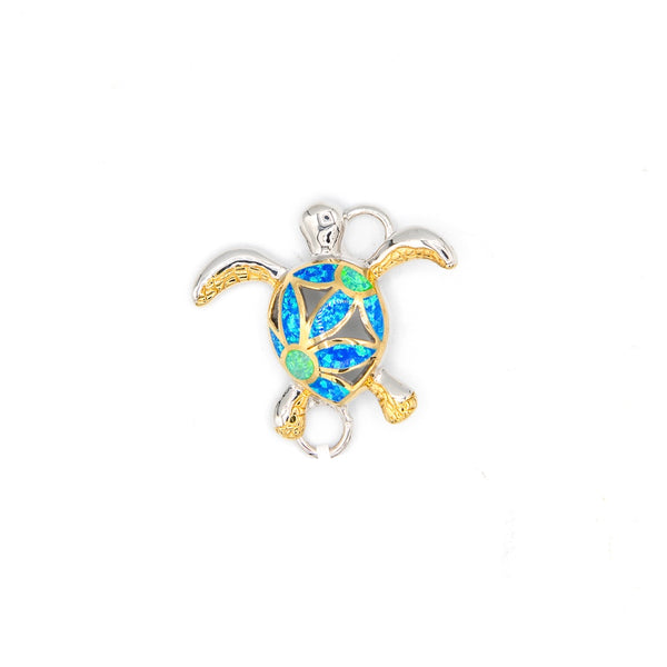 Kovel Filigree Blue Opal Flower Turtle Topper