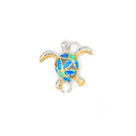 Kovel Filigree Blue Opal Flower Turtle Topper