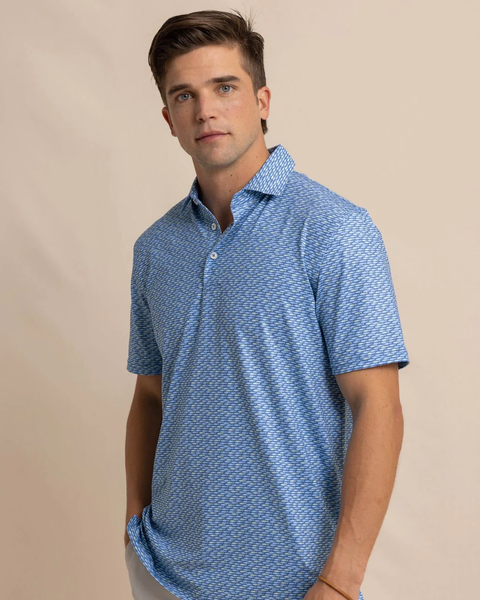 Southern Tide Men's Driver Casual Water Performance Polo / Coronet Blue