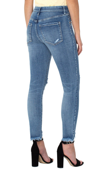 Liverpool Gia Glider Curved Knee Hem Fray Jeans / Johnson