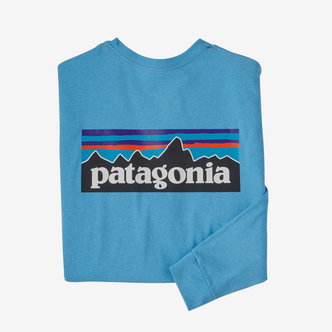 Patagonia Men's P-6 Logo Long Sleeve Responsibili-Tee / Lago Blue