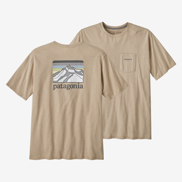 Patagonia Men's Line Logo Ridge Pocket Responsibili-Tee / Oar Tan