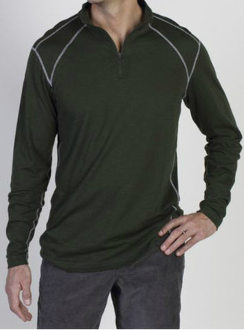 ExOfficio Men's JavaTech 1/4 Zip Long Sleeve Shirt/Seaweed