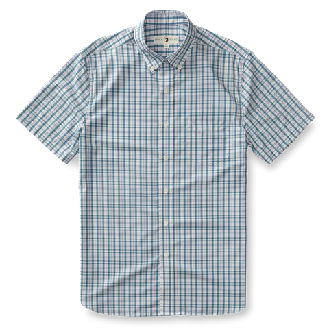 Duck Head Men's Milligan Plaid Performance Poplin Shirt / Faded Peri