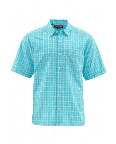 Simms Men's Morada SS Shirt/Sea Blue Plaid