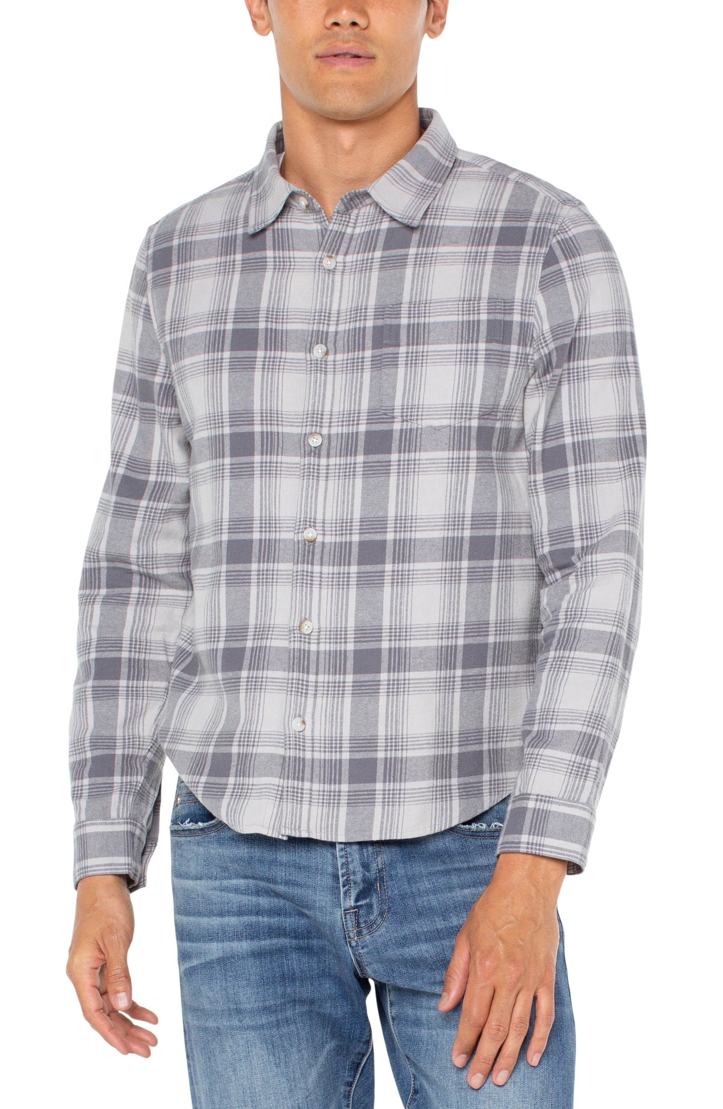 liverpool dress shirt Liverpool Knit Long-Sleeve Button Up Shirt