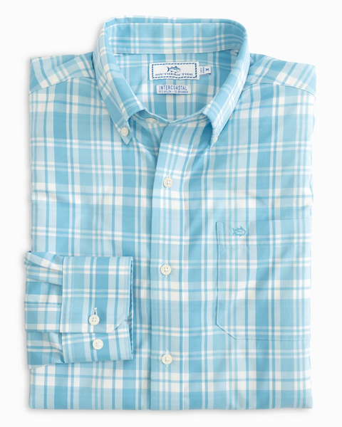 Southern Tide Men's Intercoastal Palm Canyon Plaid Sport Shirt / Rain Water