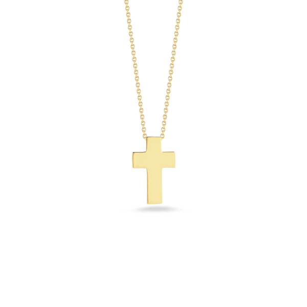 Roberto Coin Tiny Treasure High Polished Cross Necklace