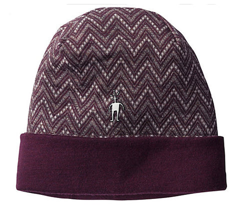 SmartWool NTS Mid 250 Reversible Pattern Cuffed Beanie/Taupe Heather #SC181-736