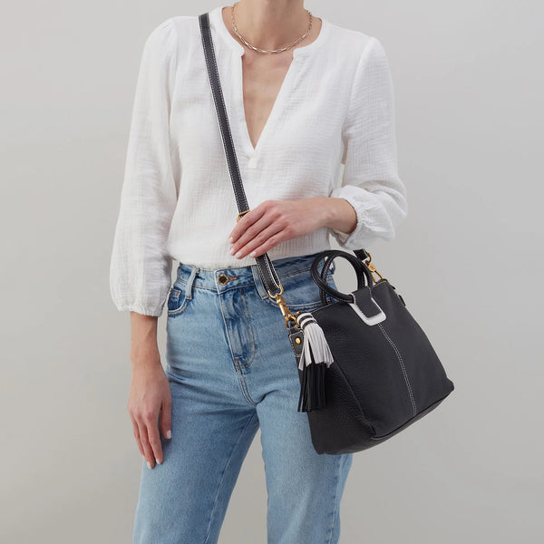 Hobo Sheila Medium (Bl/White) Satchel Purse