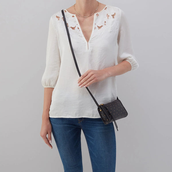 Hobo Jewel (Blackw/Gold Stars) Crossbody Purse