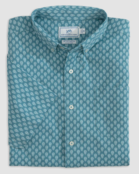 Southern Tide Men's Intercoastal Oh Snap SS Sportshirt / Low Tide Blue