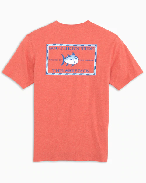 Southern Tide Men's Heathered Original Skipjack Tee / Heather Rouge Red