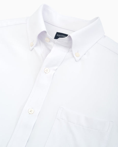 Southern Tide Men's Solid Brrr Intercoastal Performance Sport Shirt / Classic White