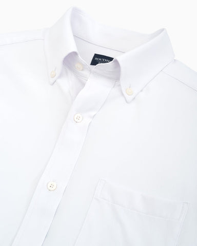 Southern Tide Men's Solid Brrr Intercoastal Performance Sport Shirt / Classic White