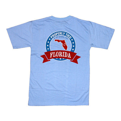 Properly Tied "State Line Collection" S/S Pocket Tee/Light Blue