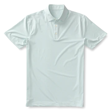 Duck Head Men's Long Drive Stripe Performance Polo / Surf Spray