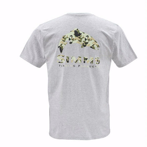 Simms Trout Camo S/S T-Shirt-Ash Grey