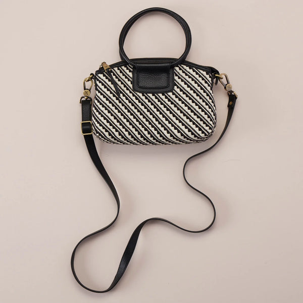 Hobo Sheila Small (B & W Weave) Top Zip Crossbody Purse