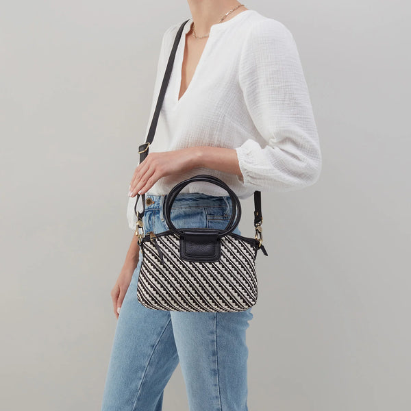 Hobo Sheila Small (B & W Weave) Top Zip Crossbody Purse