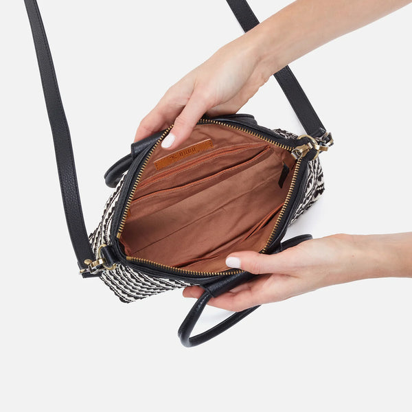 Hobo Sheila Small (B & W Weave) Top Zip Crossbody Purse