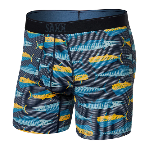Saxx Men's Quest Boxer Brief Fly - Mahi Mahi Wahoo / Black