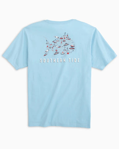 Southern Tide Men's Water Skiing SJ Fill Tee / Rain Water