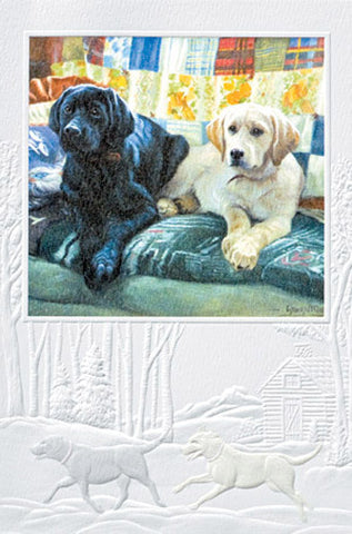 Pumpernickel Press Greeting Card - Boys at the Hunting Shack