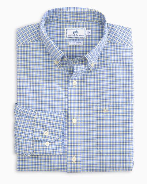 Southern Tide Men's LS Barnacle Check Intercoastal Sport Shirt/Sunshine