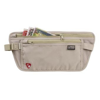 Lewis N Clark Money Belt RFID  Waist Stash / Tan