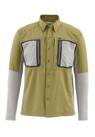 Simms Men's Taimen TriComp LS Shirt/Army Green
