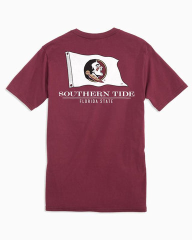 Southern Tide Men's FSU Seminoles Flag SS T-Shirt/Chianti