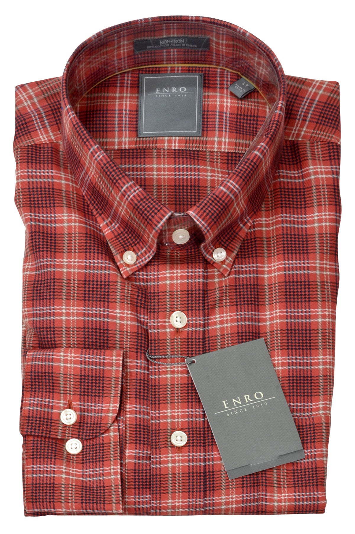 dress shirts enro Enro LS No-Iron Sport Shirt/Rust - Tall
