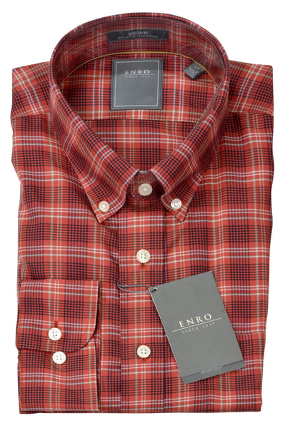 Enro LS No-Iron Sport Shirt/Rust - Tall