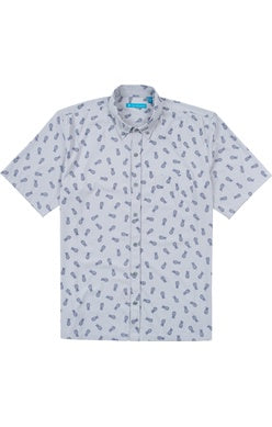 Tori Richard Pineapple Cooler S/S Shirt/Lt Grey