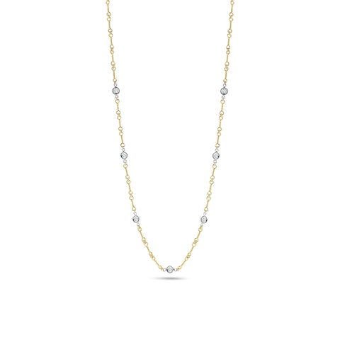 Roberto Coin Dog Bone With 7 Diamond Stations Necklace