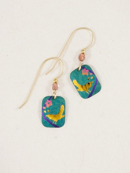 Holly Yashi Teal Singing Sparrow Earrings