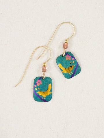Holly Yashi Teal Singing Sparrow Earrings