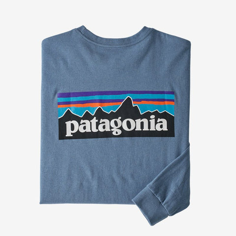 Patagonia Men's LS P-6 Logo Responsibili-Tee/Pigeon Blue