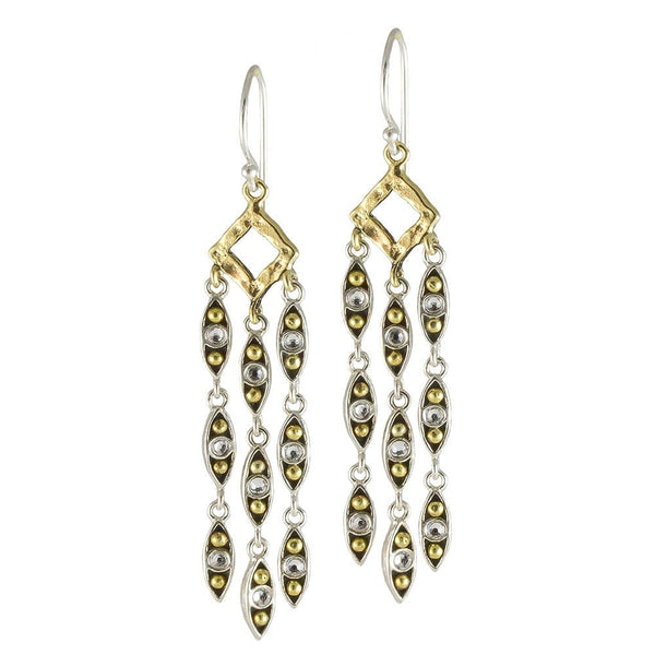 Waxing Poetic Dewdrop Chandelier Earrings - Brass