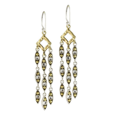 Waxing Poetic Dewdrop Chandelier Earrings - Brass
