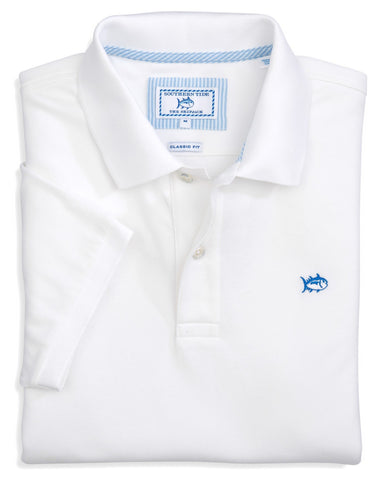 Southern Tide Men's S/S Skipjack Polo/Classic White
