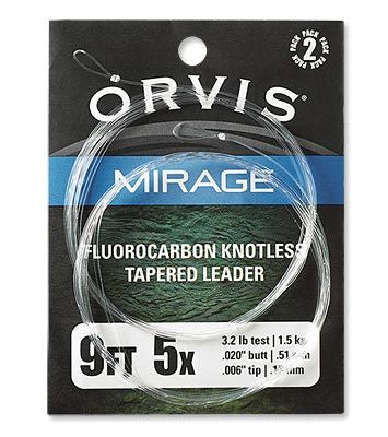 Orvis Mirage Flourocarbon Knotless Leaders 2pk all sizes