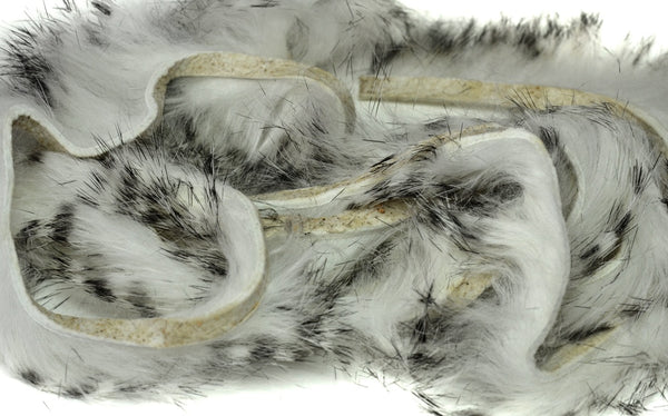 Hareline - Black Barred Rabbit Strips 1/8" on White