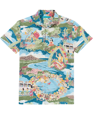 Tori Richard Boat Day S/S Shirt / Lagoon