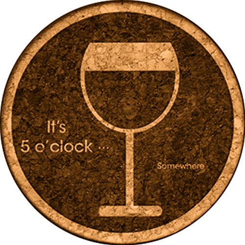 GrafixMat Wine 5 oclock Coaster