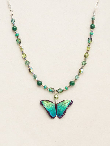 Holly Yashi Green Flash Bella Butterfly Beaded Necklace