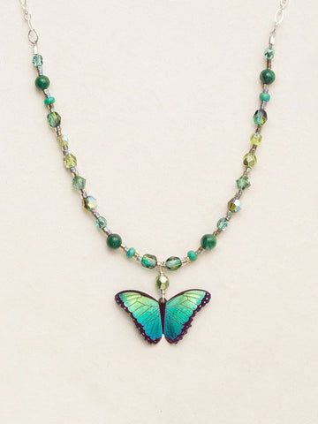 Holly Yashi Green Flash Bella Butterfly Beaded Necklace