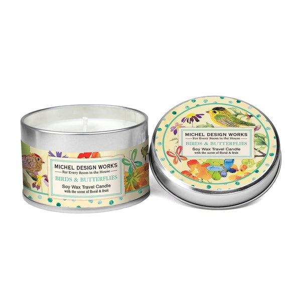 Michel Design Works Birds & Butterflies Travel Candle